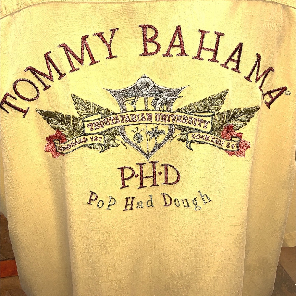 Tommy Bahama Camp Shirt XXL Mustard Yellow. RARE